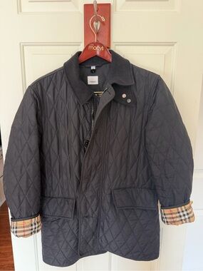 AUTHENTIC Burberry London Diamond Quilted Black Barn Jacket Men
